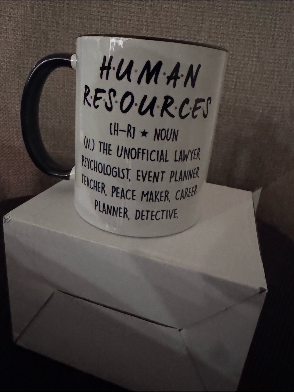 Human Resources Ceramic Mug - White with Black Handle